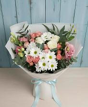 Букет цветов из:  Розы, Лизиантусы и Хризантемы в Володино