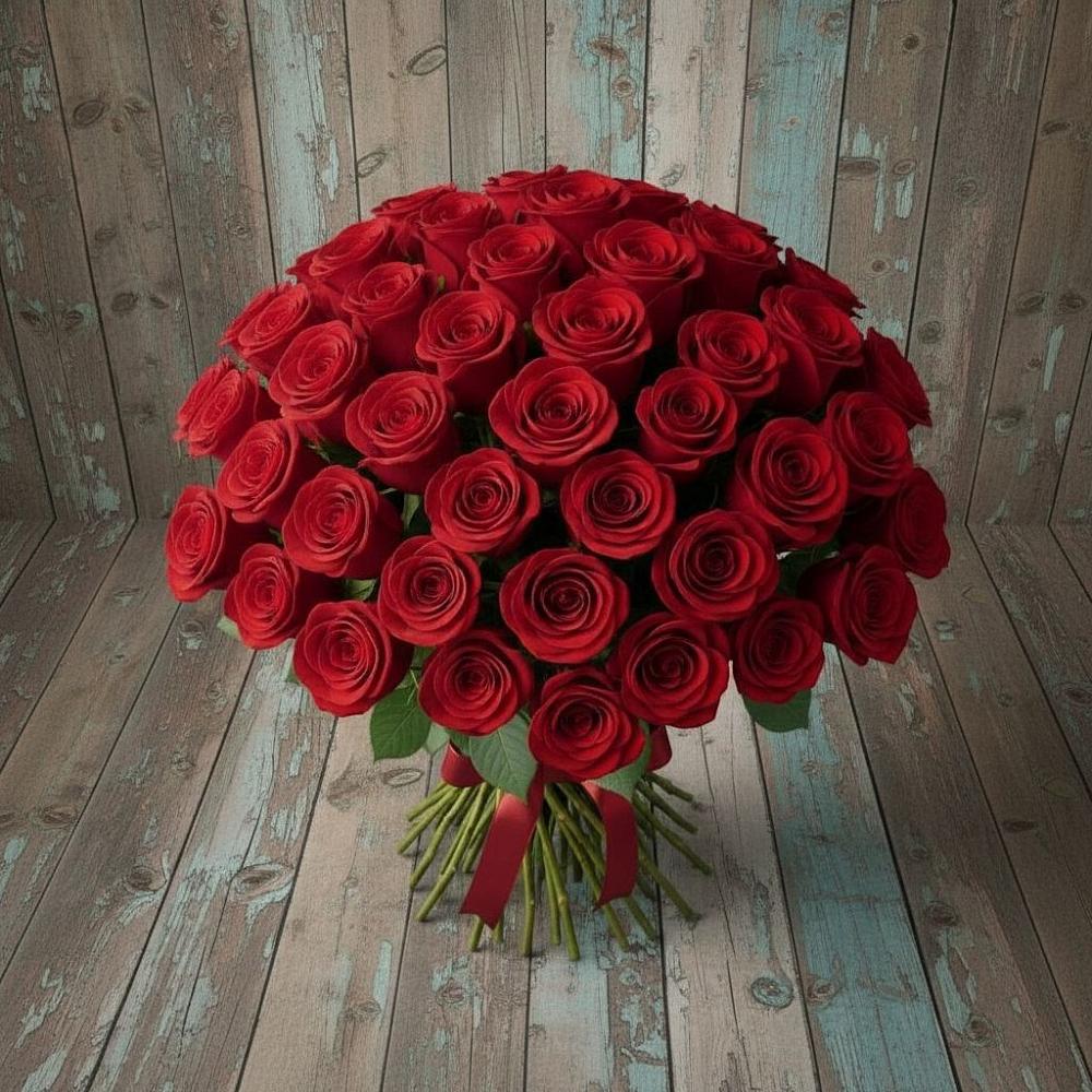 Букет 55 Красных роз Фридом в Володино