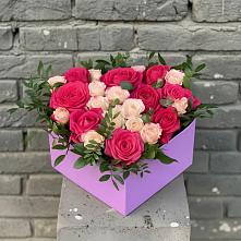 Цветочная композиция из Розы в коробке в Володино