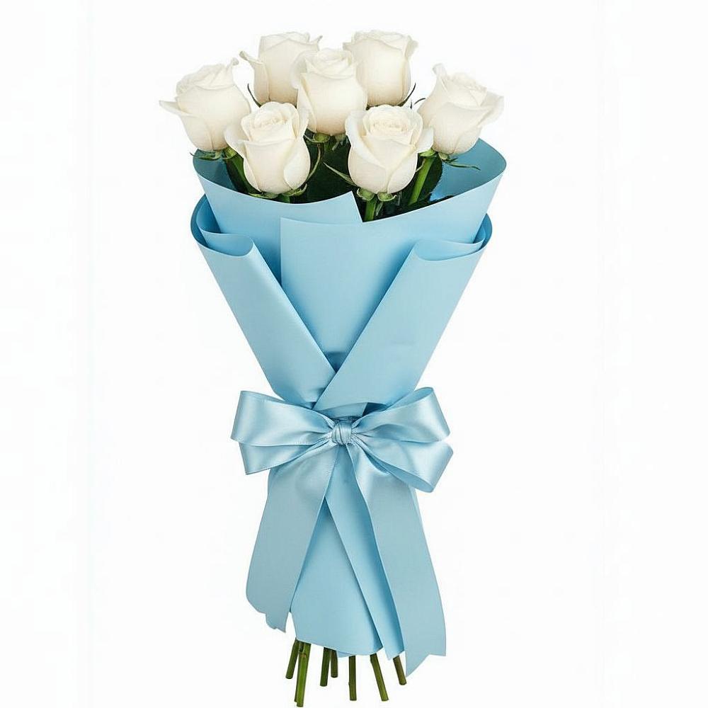Букет 7 белых роз Проуд в Володино