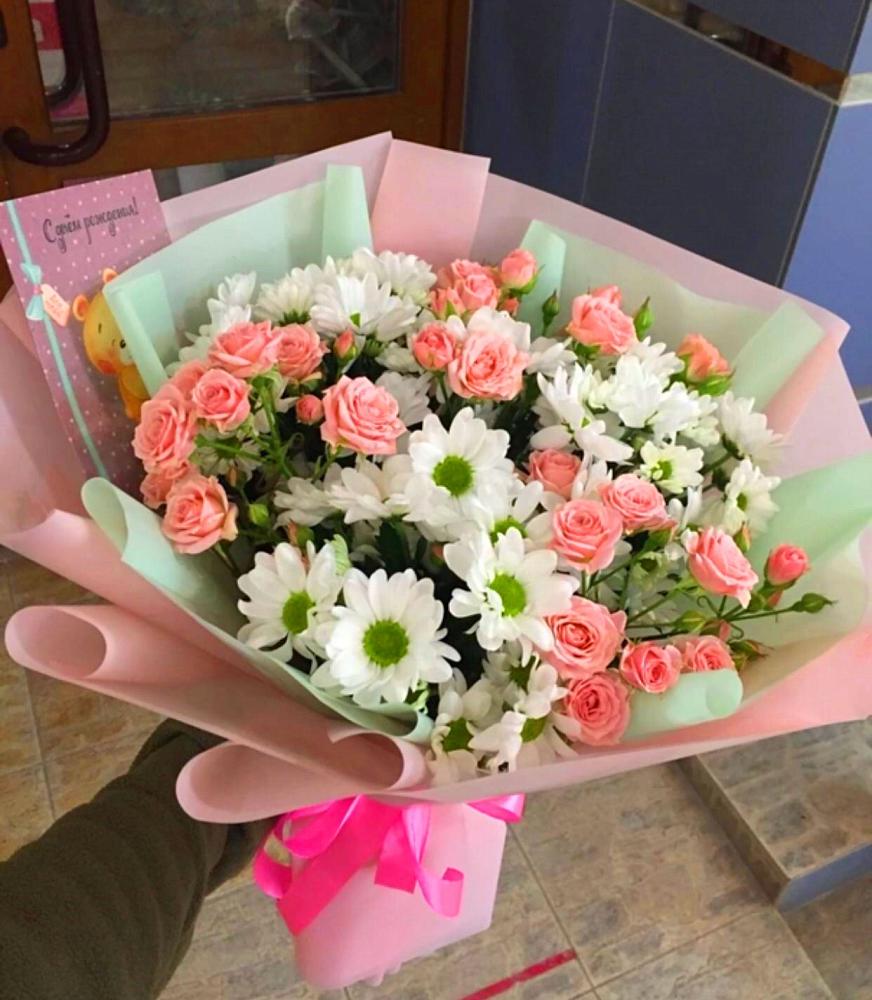 Букет цветов из: Розы и Хризантемы в Володино