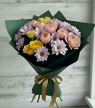 Букет цветов из:  Хризантемы и Розы в Володино