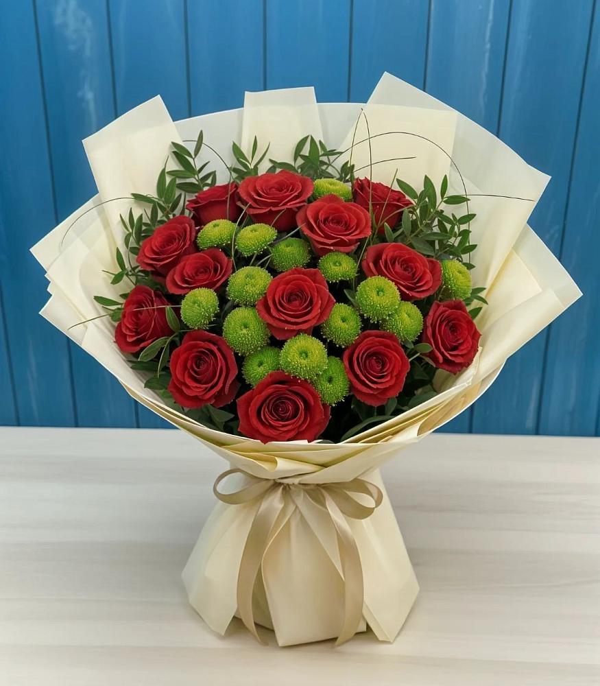 Букет цветов из: Розы и Хризантемы в Володино